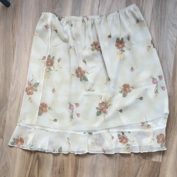 NWT boho pull on floral print skirt elastic waist - Picture 9 of 14